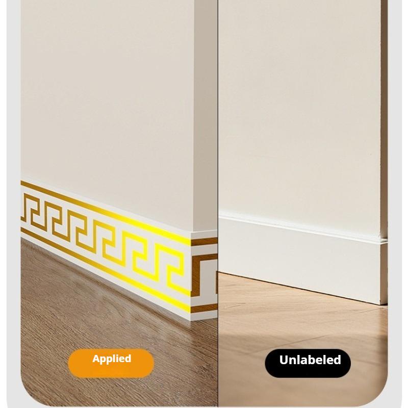 Silná samolepicí PVC soklová lišta - Vodotěsná nástěnná soklová dekorace, Imitace dlaždicová soklová lišta, Snadné odlupování a lepení