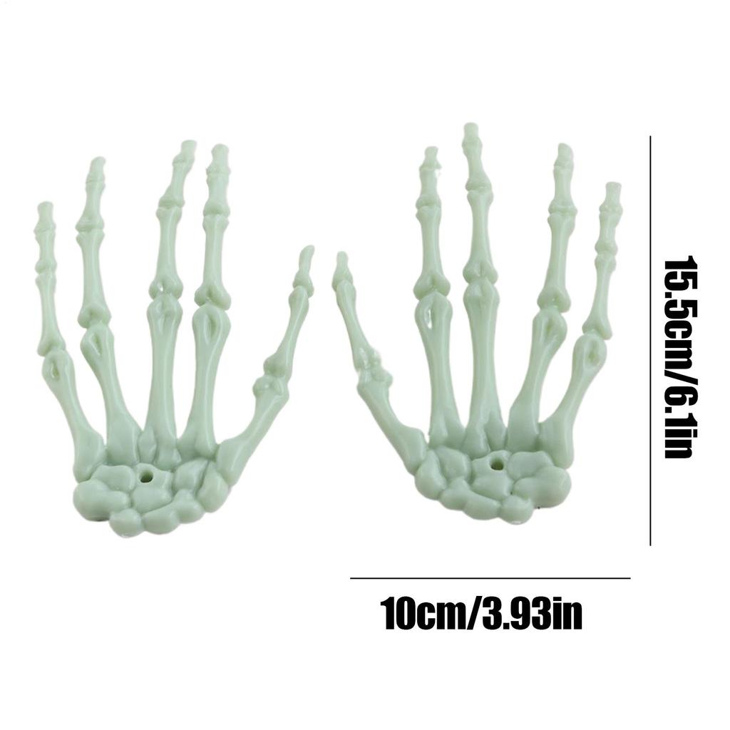 1 Pair Halloween Skeleton Horror Decor Skeleton Hands Ornament Realistic Fake Arms Seasonal Decoration Hangable For Porch