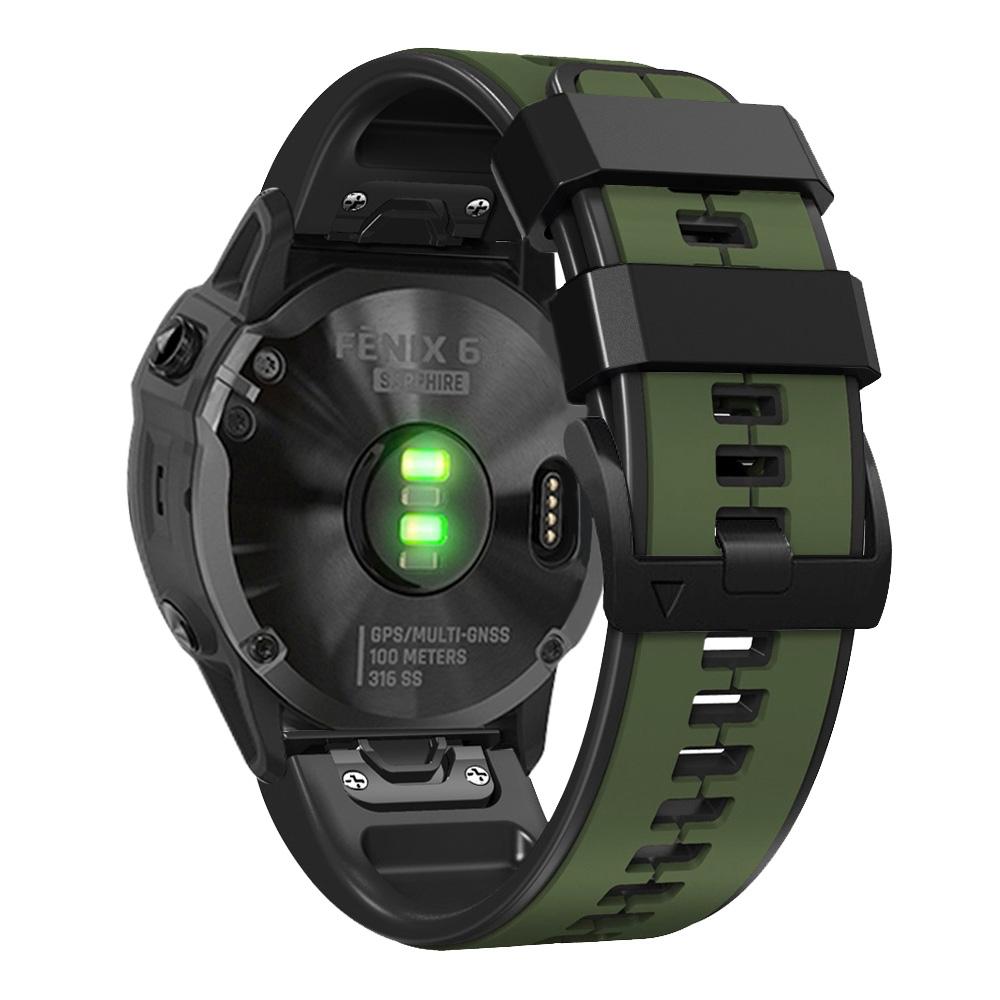 For Garmin Enduro/Tactix Delta/Tactix 7 Pro Pin Texture Silicone Watch Band 26mm Dual Colors Replacement Wrist Strap