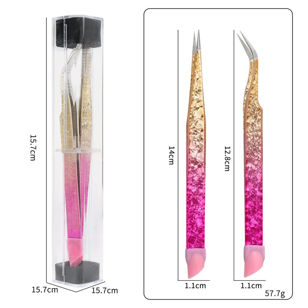 Multifunctional Double-Ended Nail Tool: Tweezers & Silicone Pressing Stick for Nail Art