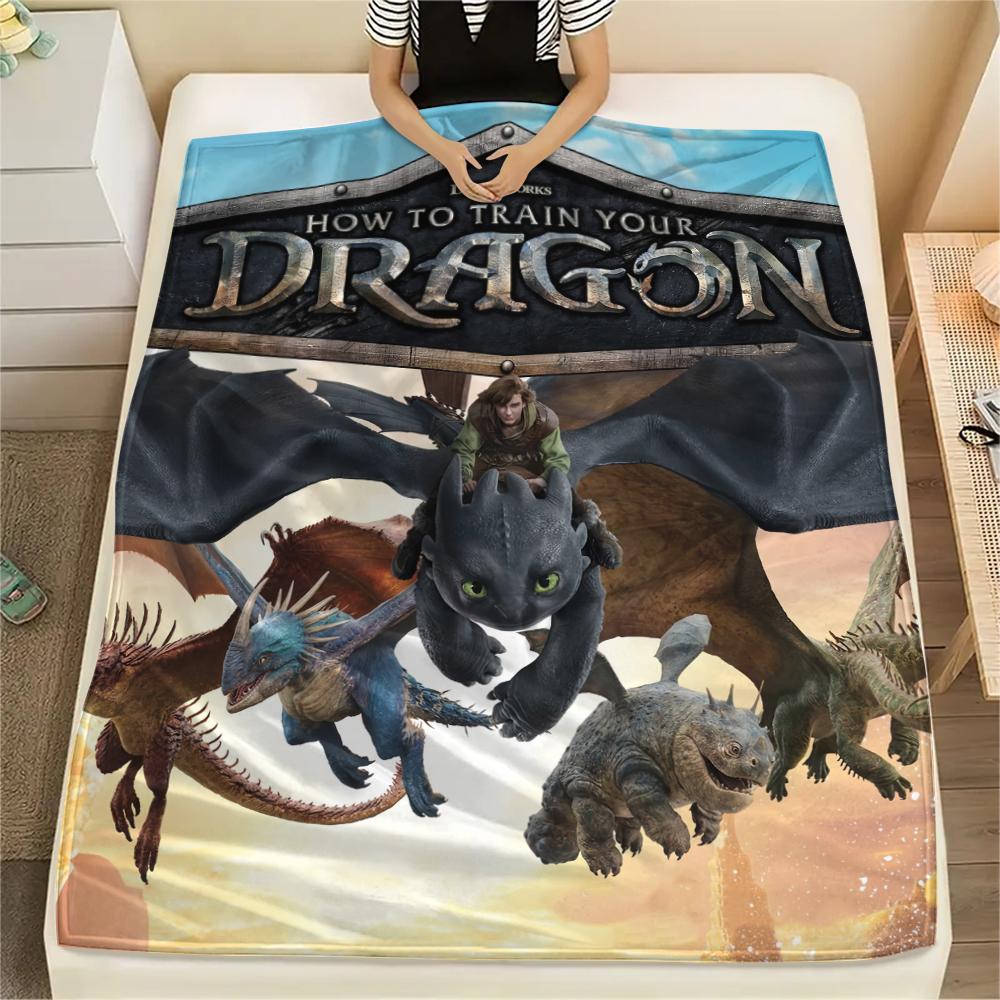 

How to Train Your Dragon Poster Blanket, HTTYD Fan Cozy Throw, Great Gift.chl 75x90cm