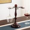Large Capacity 6 Bottles Wine Glass Rack Wooden High-Stem Glass Holder  Dining Room