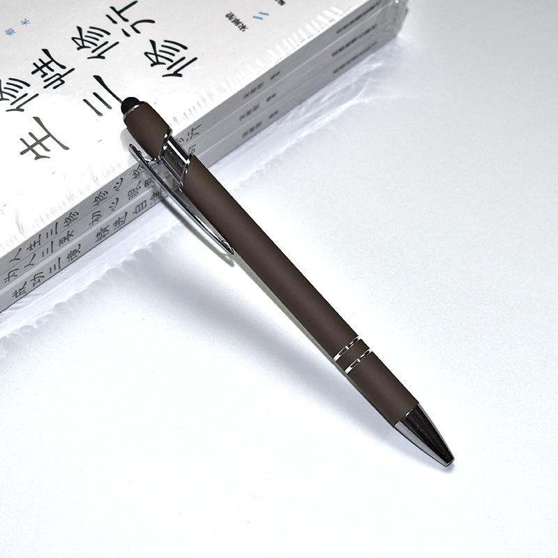 

Cross-Border Aluminum Ballpoint Pen with Touchscreen Stylus and Laser Engraving Bullet 0.7