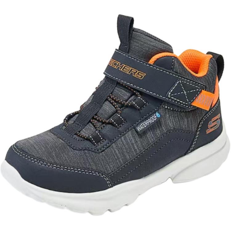 Skechers Kids Comfortable Convenient Durable Waterproof Mid-Top Casual Shoes Kids sneaker Charcoal Orange 403911L-CCOR
