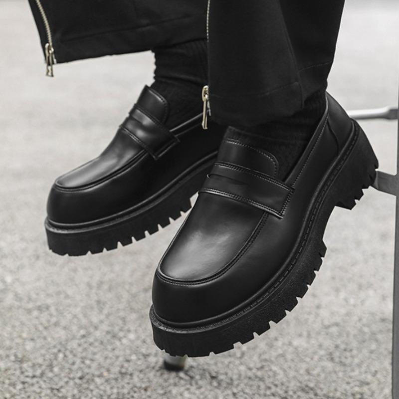 Men's Quality Selection Leather Shoes Casual Fashion Retro Men's Derby Shoes Trendy Platform High-end Loafers Zapatillas Hombre