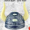 Roman Spartans Helmets Teens Adults Cosplay Enthusiasts Adjustable Roman Spartans Soldier Helmets Features Double Horn