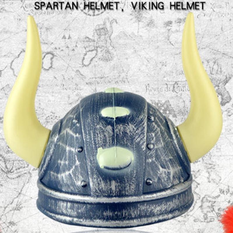 Roman Spartans Helmets Teens Adults Cosplay Enthusiasts Adjustable Roman Spartans Soldier Helmets Features Double Horn