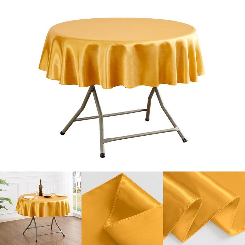 150/180/200cm Round Satin Tablecloth Bright Silk Tablecloth For Baby Shower Wedding Birthday Party Banquet Christmas Table Decor