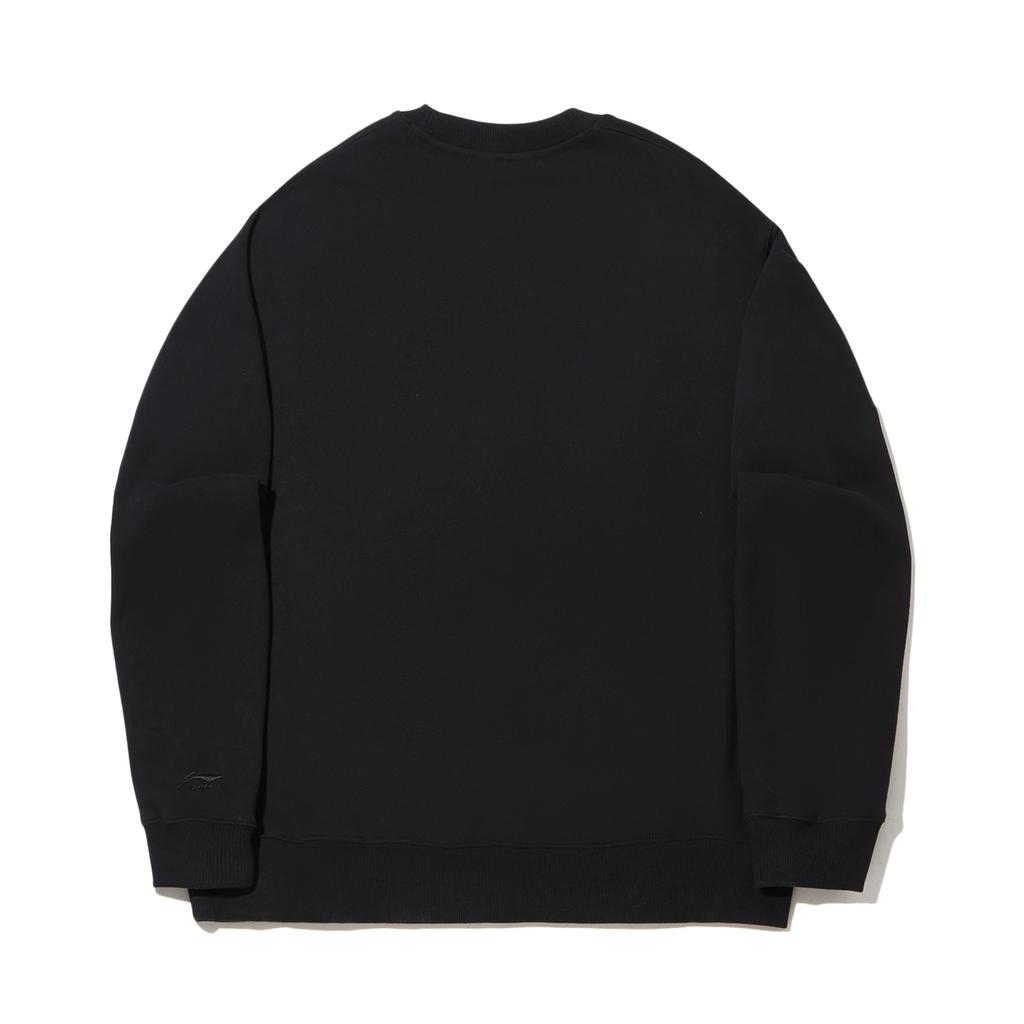 Li Ning Sweatshirts Men's Black Crew Neck Moderate AWDW179-2