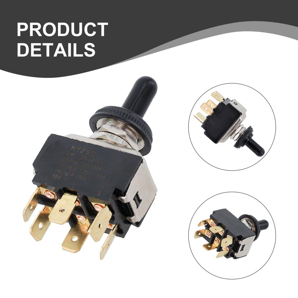 6-pin Switch Dustproof Toggle Switch High Voltage Rating 250V Reliable In Dusty Environments Dpdt Toggle Switch Color Black