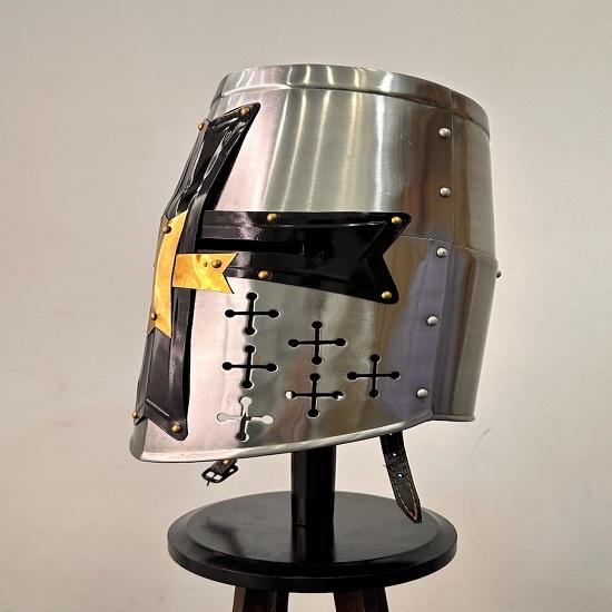 Knight Templar Helmet Holy Cross Templar Crusader Helmet Knight Armor  Steel Helmet LARP Helmet Halloween Costume