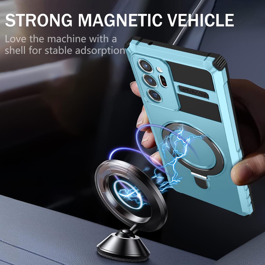For Samsung Galaxy Note20 Ultra/Note20 Ultra 5G Case PC+TPU Kickstand Magnetic Phone Cover