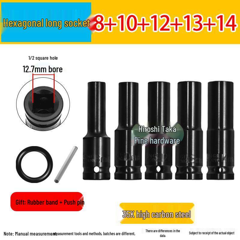 Electric Wrench Socket Set with Extended Hex Sockets