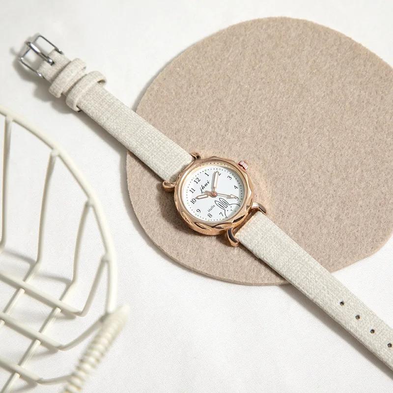 New Fashion Cute Rabbit Digital Dial Children Watch Leather Strap Quartz Watches for Ladies Girls Gift Clock Relogio Feminino серый