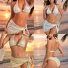 Seksowny Zestaw Bikini w Stylu Euro z Nylonowej Tkaniny i Usztywnianym Topem do Pływania i Sportów Wodnych