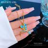 Light Luxury Color Woodpecker Zircon Design Versatile Korean Style Niche Design Live Necklace