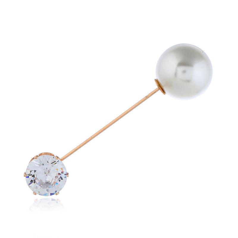 Trendy Geometric Brooch, Temperament Rhinestone Round Triangle Word Pearl Accessories Unisex