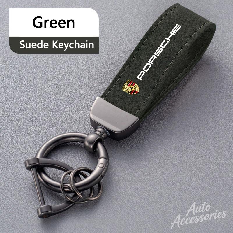 Suede Car Styling Keychain Pendant Anti-lost Keyring Charm Gift For Porsche 911 718 Cayenne Cayman Panamera Macan Taycan Boxster CY5