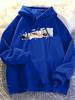 Men's Casual Versatile Fashion Trendy Cartoon Print Hooded Sweatshirt, Men's Casual Pullover Hoodie