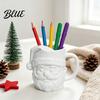 Festive Garden Stake Decoration 3D Printed Santa Claus Pen Holder with Handle Christmas Decorative Stationery Organizer Large Holiday Desk