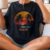 Vintage Miami Sonnenuntergang T-Shirt: Retro 80er Jahre Palme Grafik T-Shirt