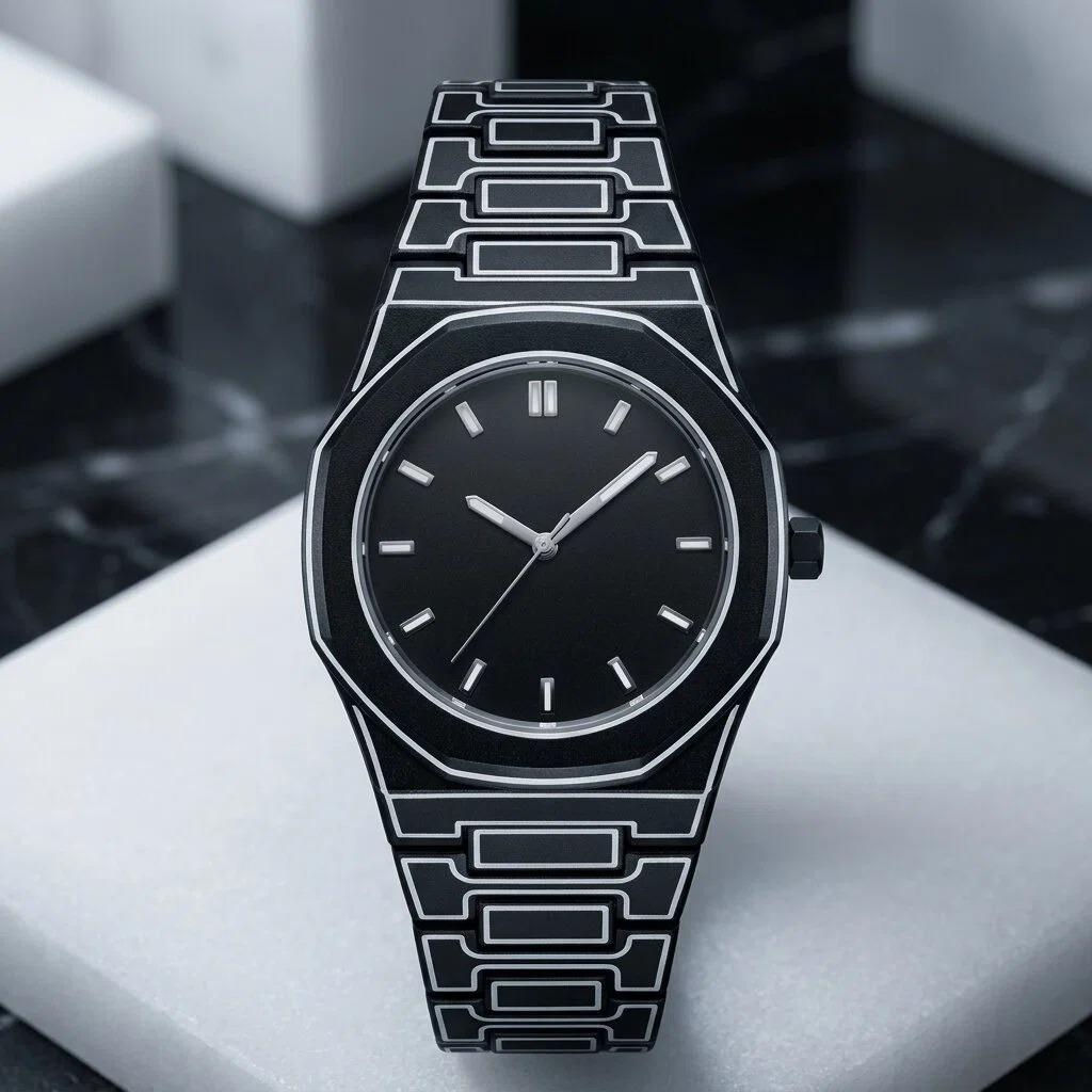 Rebirth Octagonal Comic-Style Watch, Two-Dimensional Line Art Quartz Watch, Simple Unisex Waterproof Watch for Both Men and Women