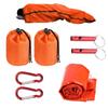 Nödbädd & Sovsäck Set med Visselpipa & Karbinhake för Camping, Vandring, Bergsklättring - Isolerande Värme & Skydd mot Hypotermi