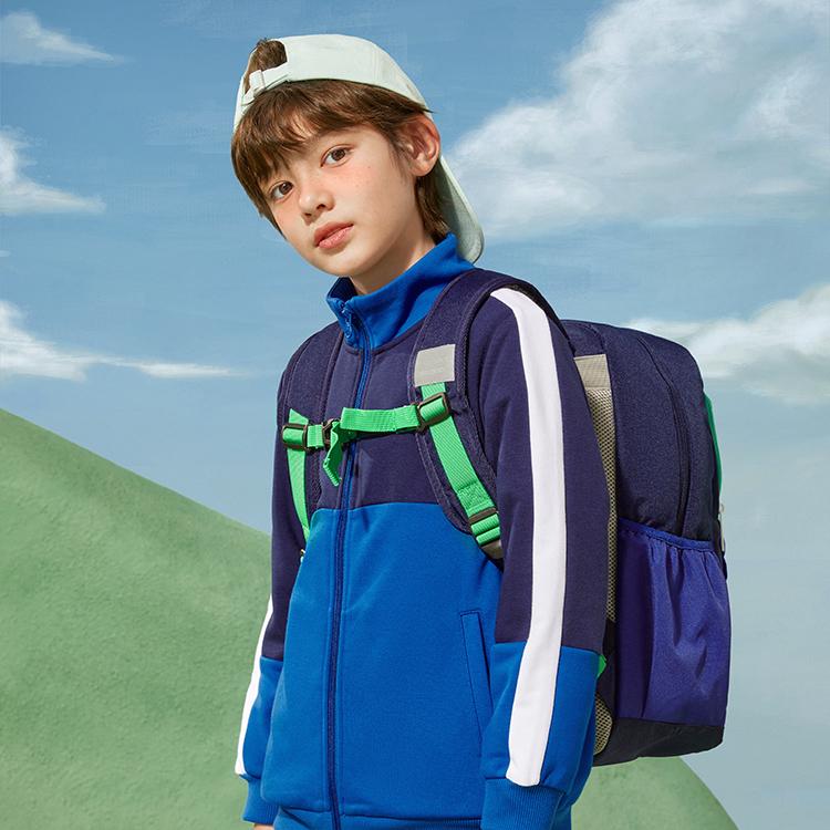 Skechers Sports Casual Large Capacity Zipper Closure Fabric Backpack Men Backpack Red Blue L121K086-000M