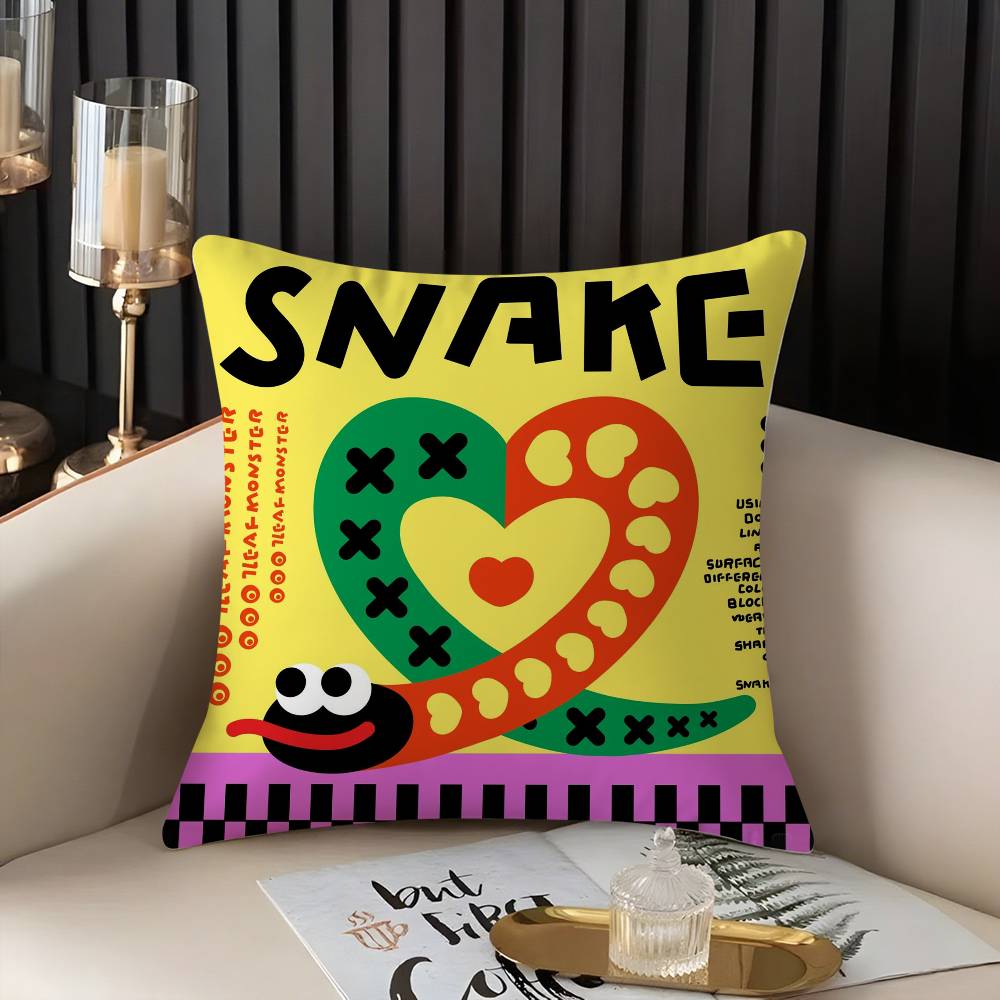 Pillow Case Cute Animal World Home Dorm Chair Back Short Plush Double-sided Printing Office Nap Time Cushion Cover