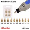 10Pcs Brass Metal Drill Chucks Collet 0.5mm-3.2mm Chuck Adapter New Mini Drill Chucks  For Dremel