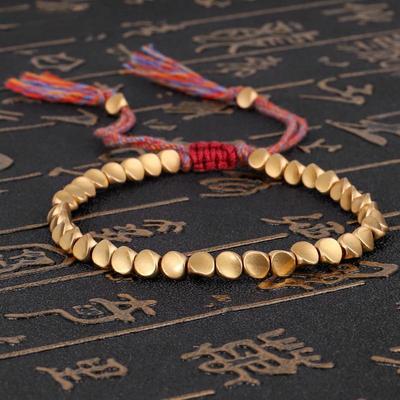 Pulseiras Budistas Tibetanas Feitas à Mão Na Mão Trançadas Contas de Cobre Corda da Sorte Para Mulheres Pulseiras Bangles Homens Dropshipping Pulseiras da Moda