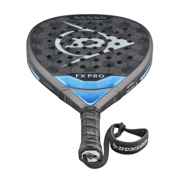 Dunlop FX Pro Padel Racket 370g Gun Metal/Cyan/Metallic Silver