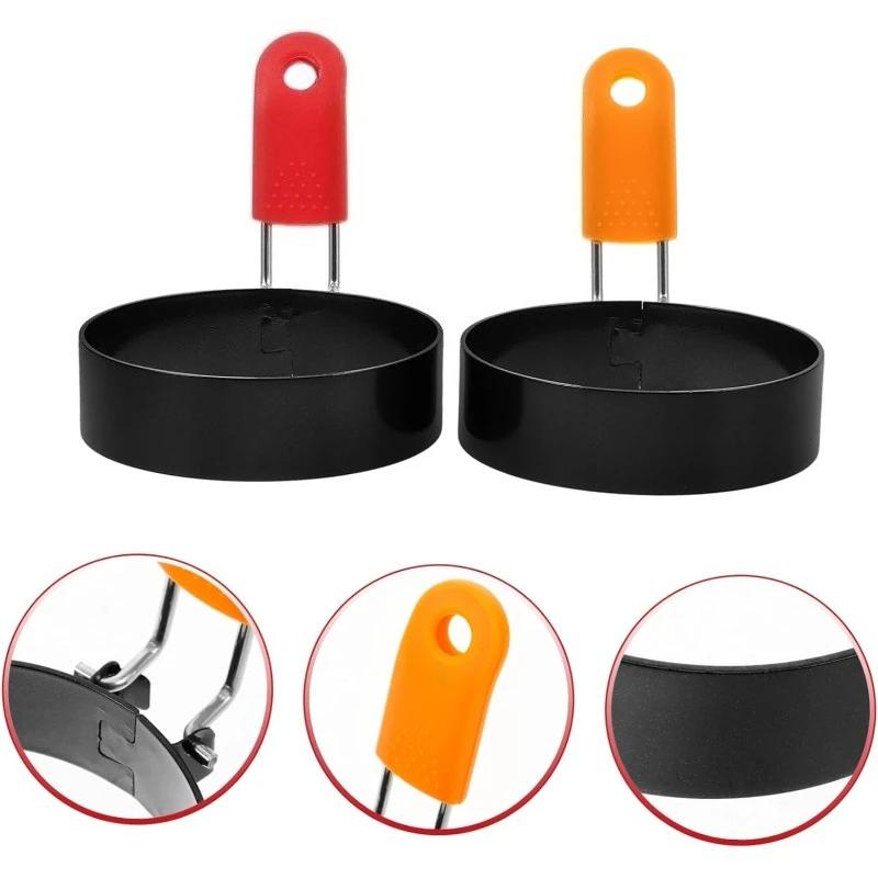 Circular Fryer Stainless Steel Non stick Circular Mold Cooking Egg Mold Folding Handle Kitchen Small Tool