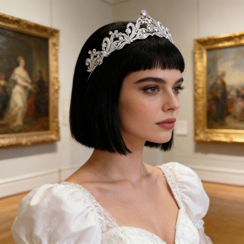 Fashionable Silver Bridal Tiaras with Rhinestones Adjustable Queen Crowns Portable for Prom and Stage Performances