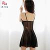 Sexy underwear, sexy lace neck embroidery, perspective small chest temptation backless velvet hip wrap