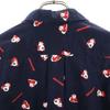 MIKIHOUSE Santa Claus Long Sleeve Shirt M Navy Blue Open Collar Men's Used