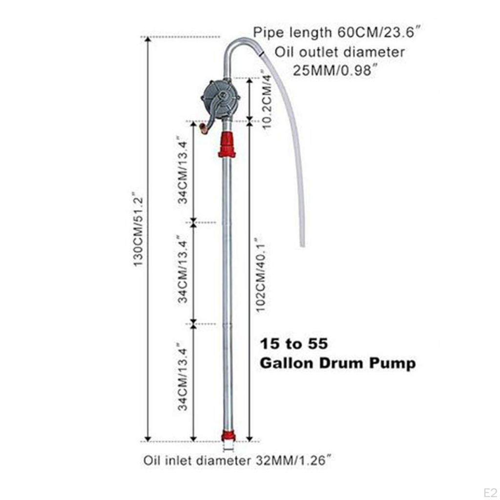 Drum Pump Barrel Hand Easy To Carry Transfer Heating Oil Versatile Fit 15 55 Gallon