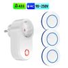 AC 220V 15A Wireless Remote Control Electrical Socket Switch 433mhz Rf Outlet EU Plug Round Transmitter for LED Home Appliance