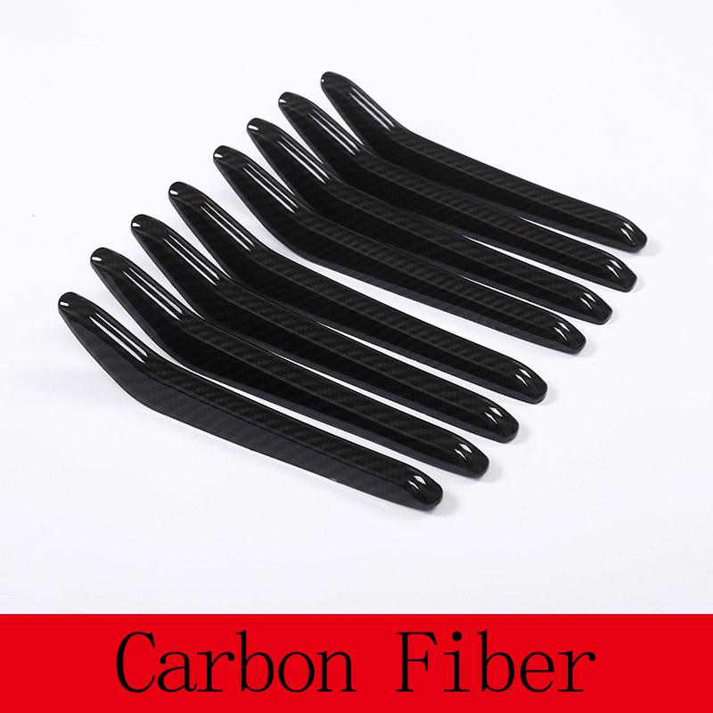 

ABS Black/Carbon fiber Car Front Griller Trim sticker For Maserati Levante 2016 2017 2018 2019 2020 2026 Car Accessories