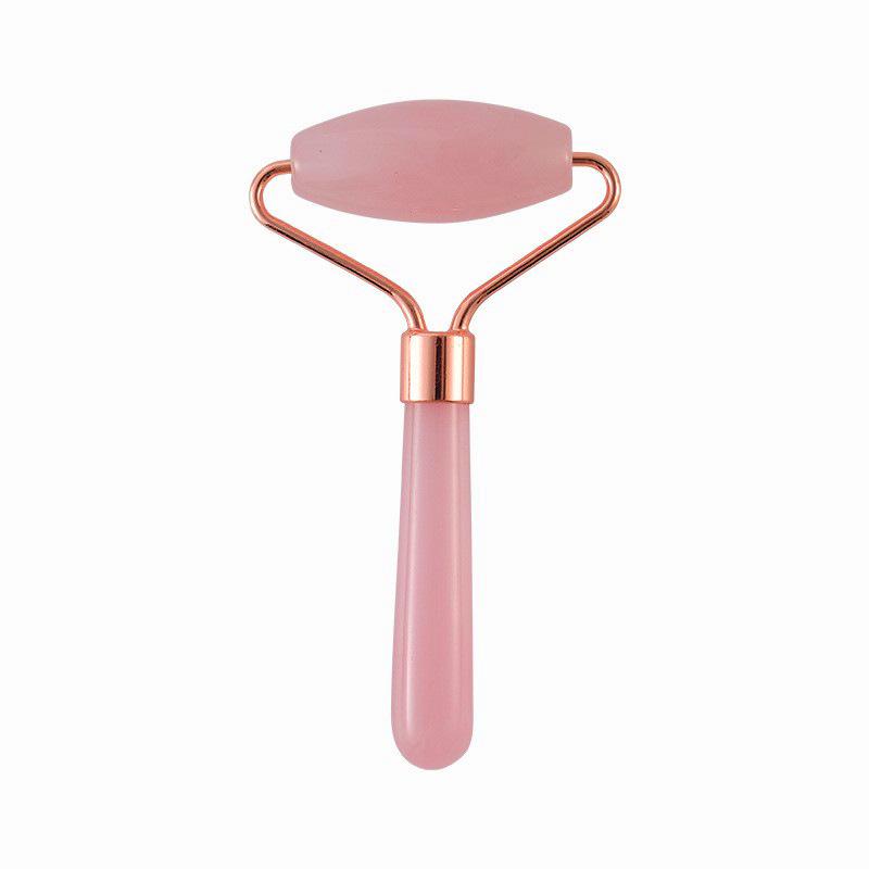 Heart-Shaped Rose Quartz Dual Roller & Massage Board Set - Non-Jade White Facial Tool