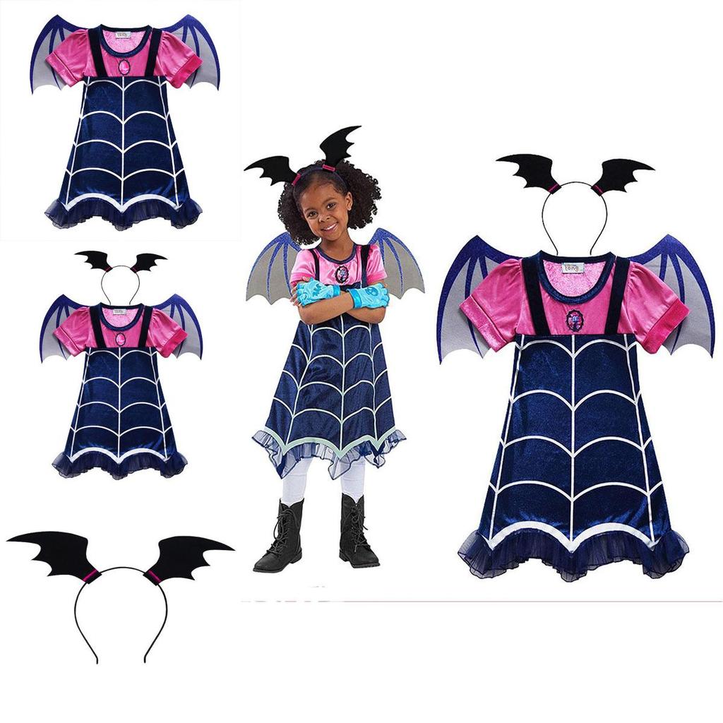 Exquisite Vampirina Girls Cosplay Dress With Wing And Headwear For Fancy Parties