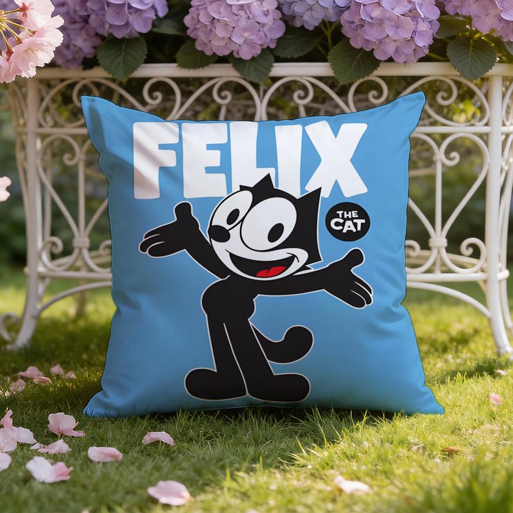 Cartoon F-Felix the Cat Cushion Cover Home & Car Dual-Scene Pillow Cover: Reversible for Premium Comfort