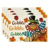 1PC Thanksgiving Placemats Turkey & Maple Leaf Design Square Perfect For Fall Harvest Parties & Kitchen Decor