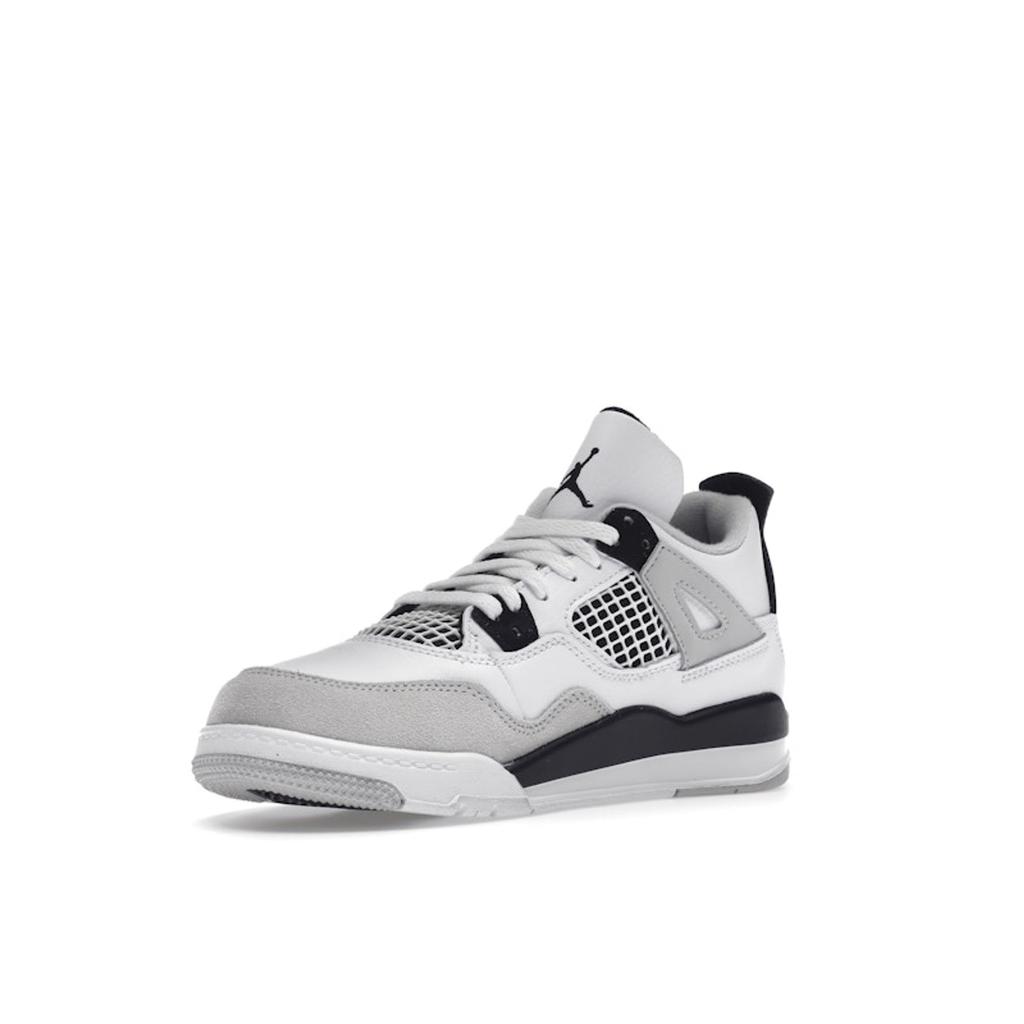 Air Jordan 4 Retro PS Military Black Kids Sneakers White Neutral-Grey BQ7669-111