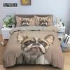 Cute Dog Bedding Set Microfiber 3D Pet Puppy Duvet Cover Animal Theme Quilt Cover Single Queen King For Child Boys Girls Bedroom