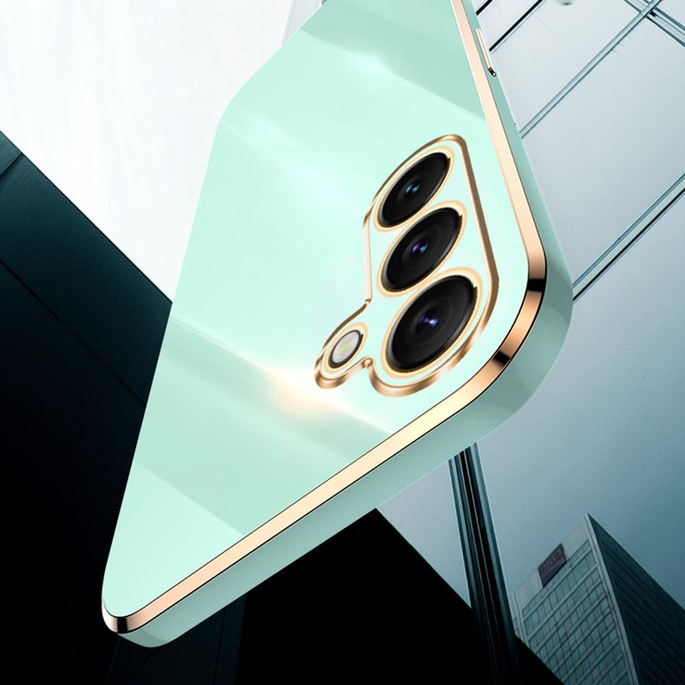 

For Samsung Galaxy S25+ Case TPU Phone Cover with Electroplating Frame Cyan
