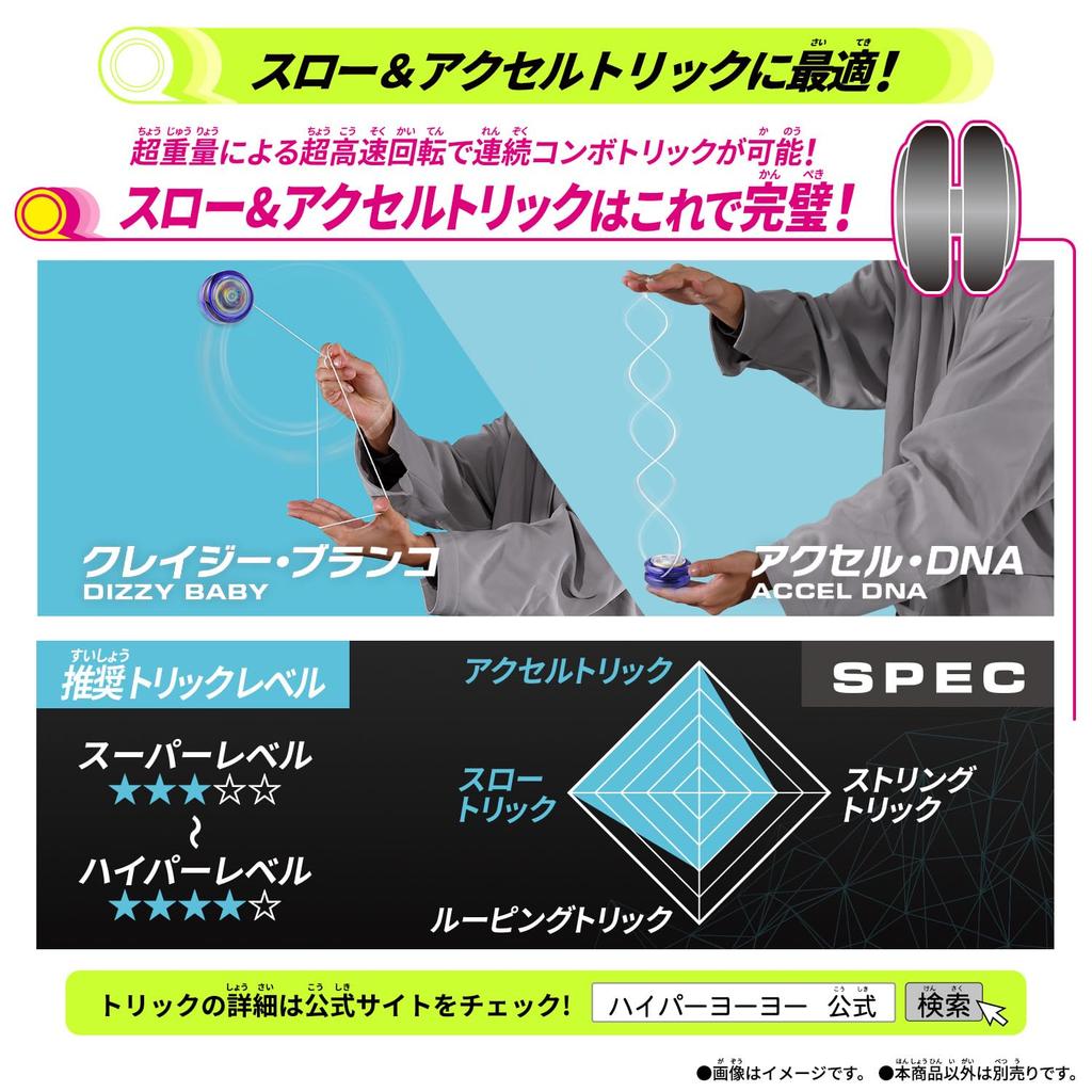 Bandai Hyper Yoyo ACCEL Axle Sapphire Blade
