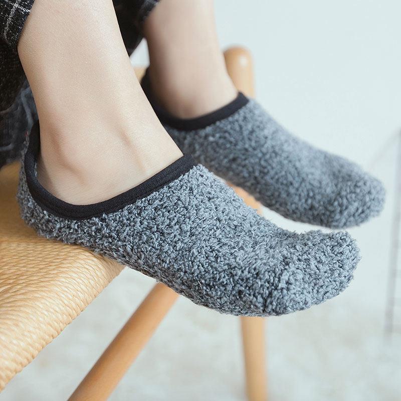 Korallenfleece Bootssocken Bodensocken Dicke Socken Einleger Fleecegefütterte Socken Indoor Yoga Socken