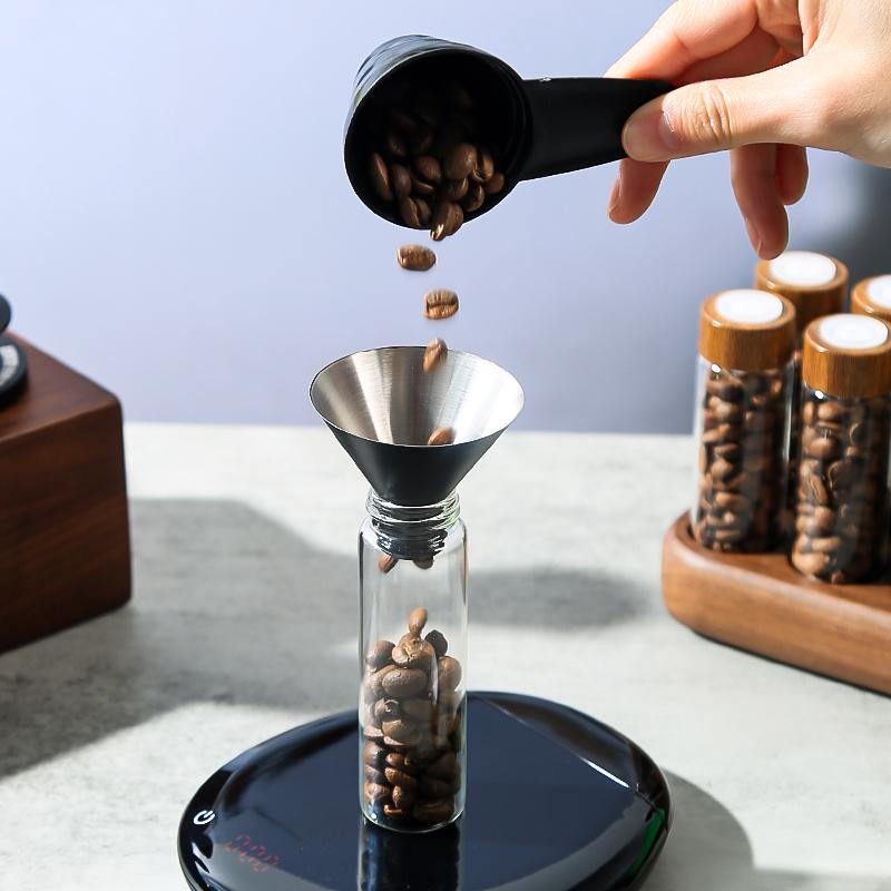 Havmore Coffee Beans Storage Containers Glass 12 Single Dose Coffee Bean Tube Wooden Holder Stand 6
