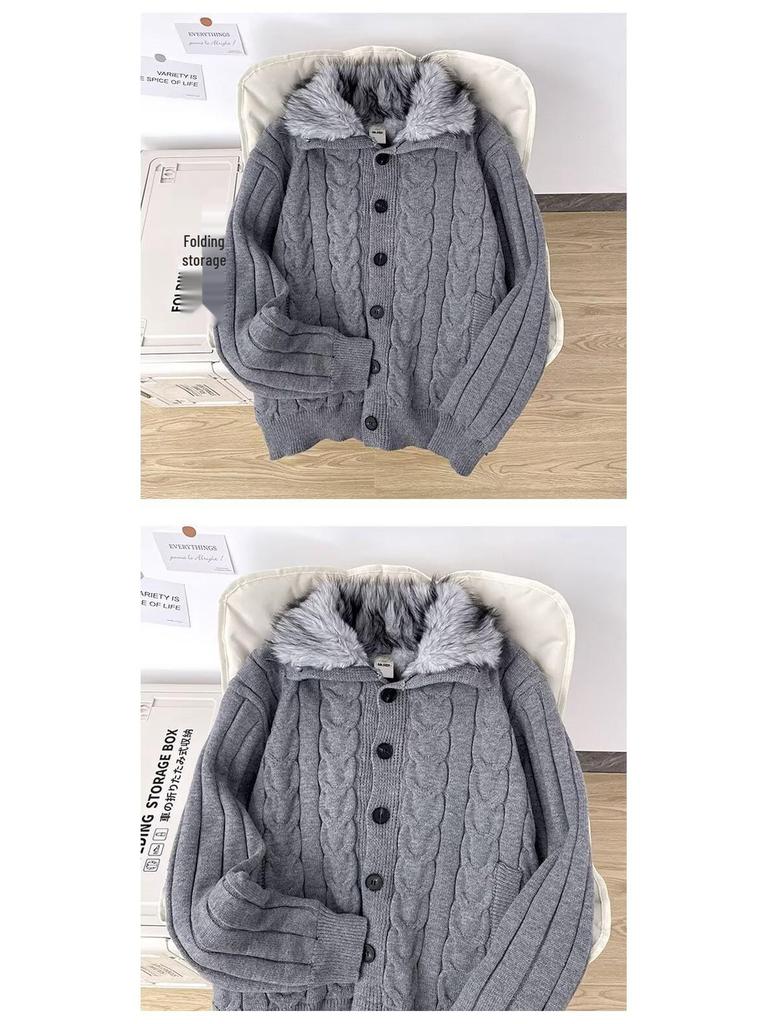 Thorn & Vine Stand Collar Plus Velvet Men's Heavyweight Winter Cardigan